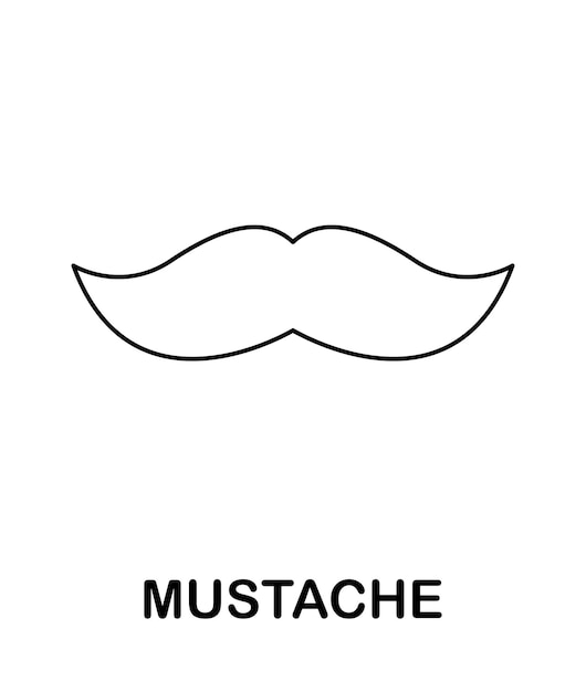 Coloring page with Mustache for kids