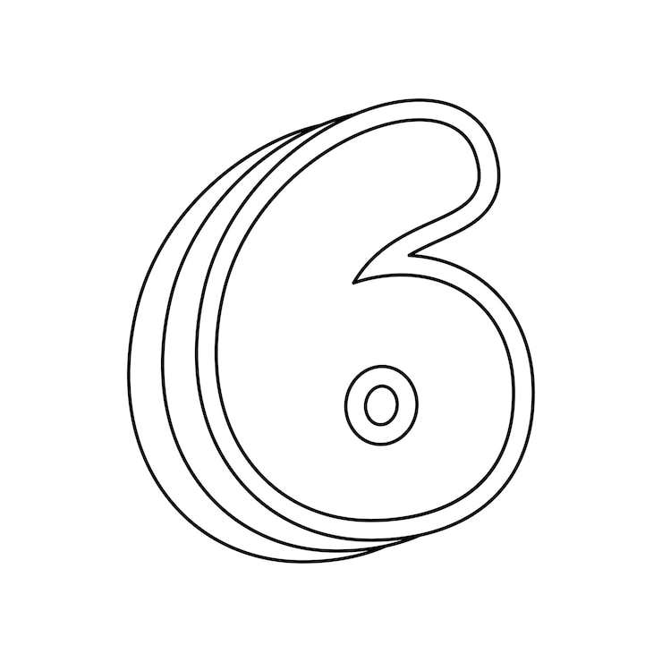 Vector 子供のための 6 番のぬりえページ