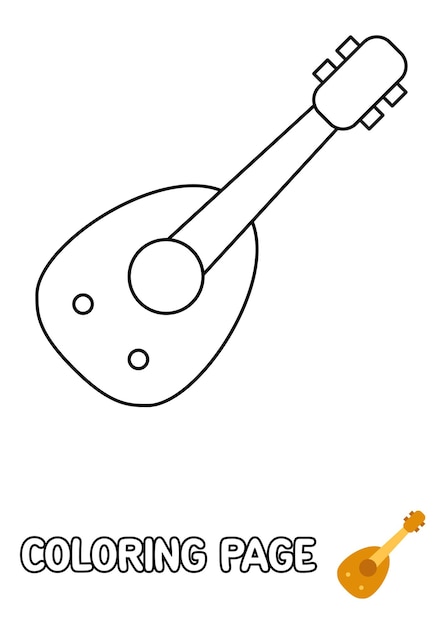 Coloring page with oud for kids