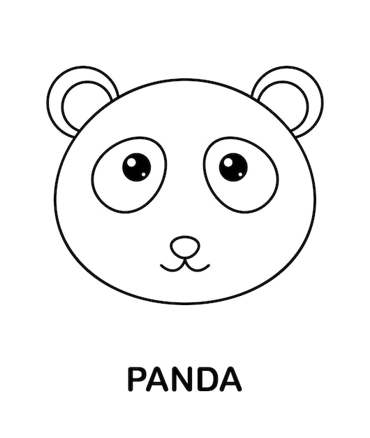 Coloring page with panda for kids