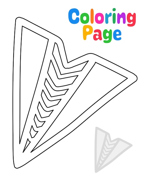 Coloring page with Paper plane for kids