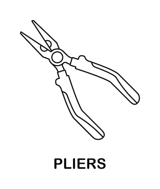 Coloring page with Pliers for kids