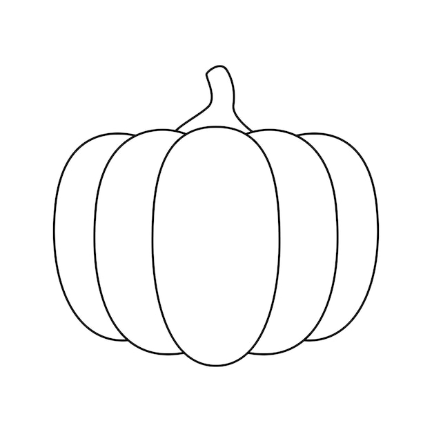 Vector coloring page with pumpkin for kids