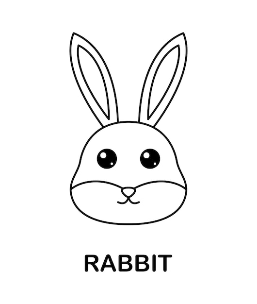 Vector coloring page with rabbit for kids