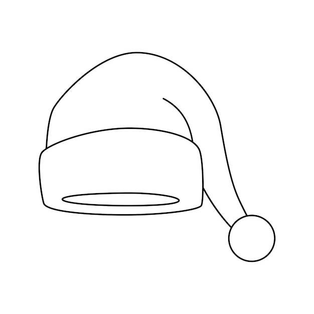 Pagina da colorare con cappello da babbo natale per bambini