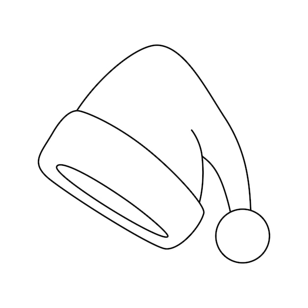 Coloring page with Santa Hat for kids