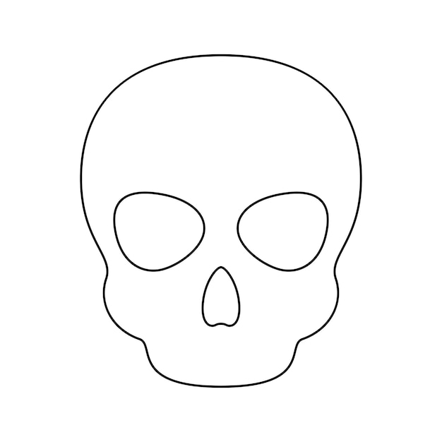 Coloring page with Skull for kids