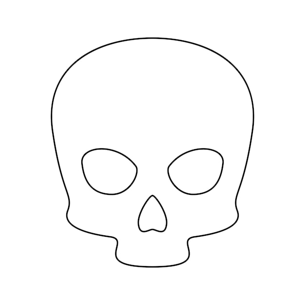 Coloring page with Skull for kids