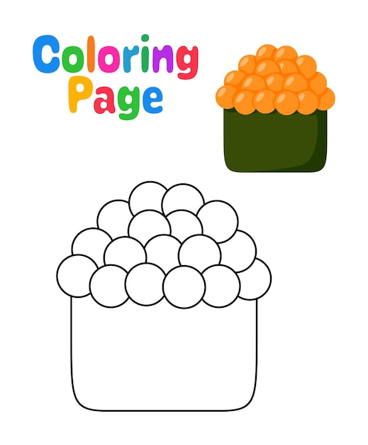 Coloring page with Sushi for kids