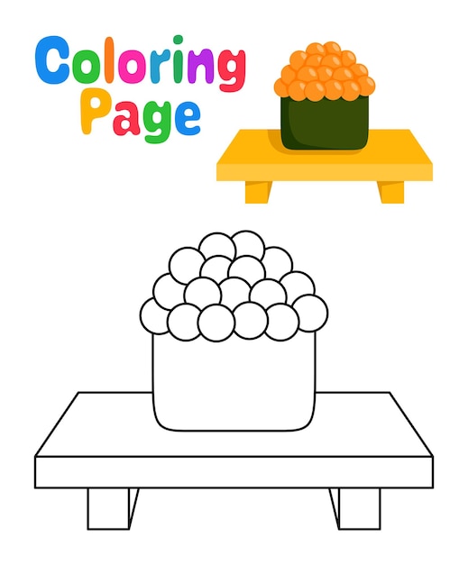 Coloring page with Sushi for kids