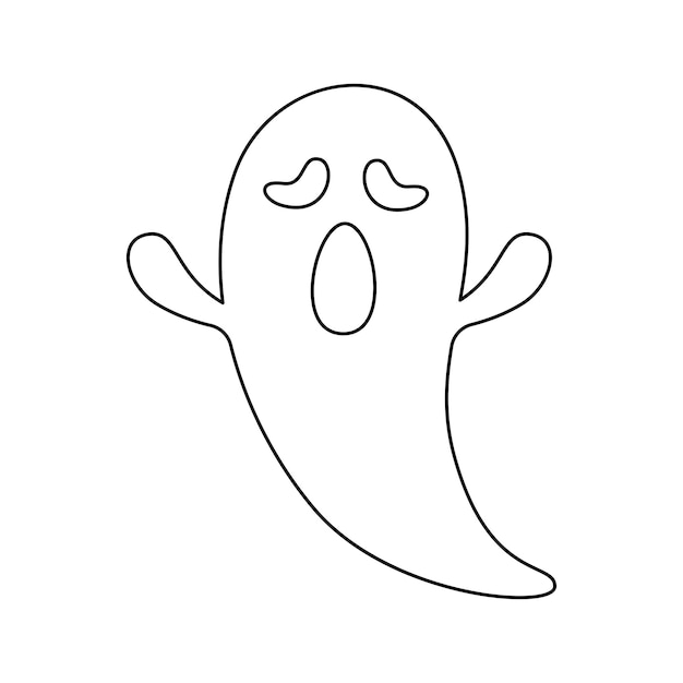 Vector coloring page with whisper ghost for kids