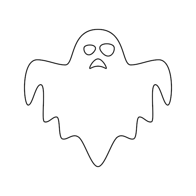 Vector coloring page with whisper ghost for kids