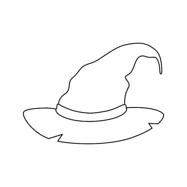 Coloring page with Wizard Hat for kids