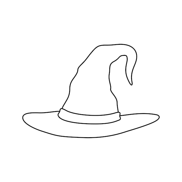 Coloring page with wizard hat for kids