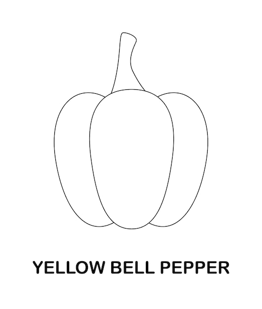 Coloring page with Yellow Bell Pepper for kids