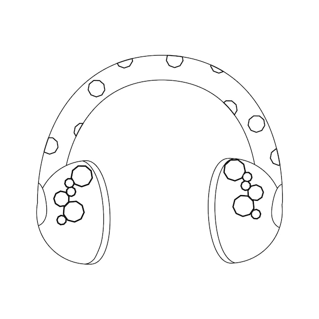 Окраска страницы Женские наушники для тепла осень зима Векторная иллюстрация