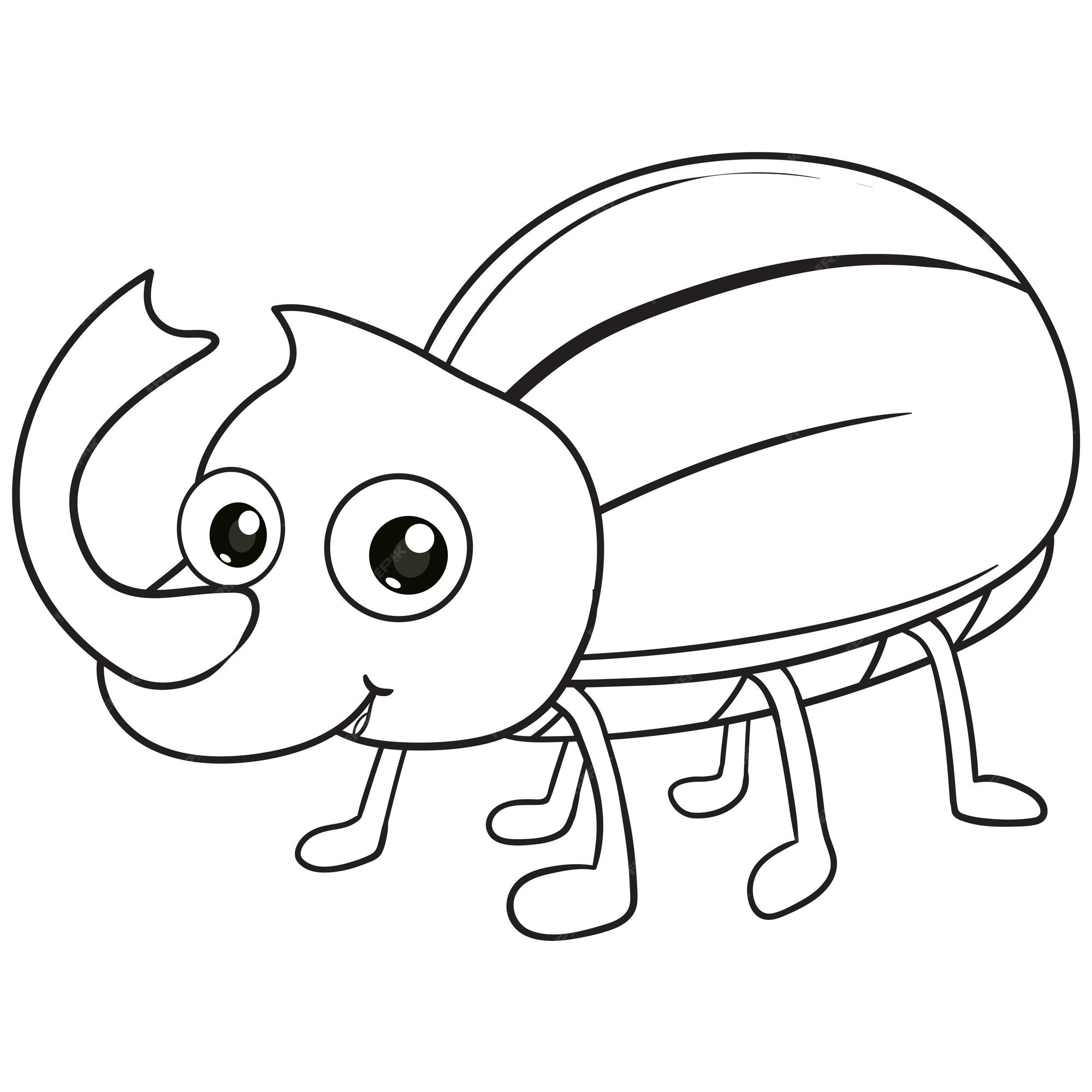 Premium Vector Coloring pages or books for kids cute rhinoceros