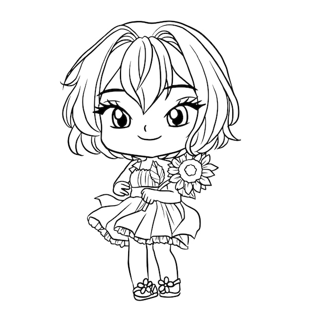 Coloring pages cute girls anime manga kawaii kids