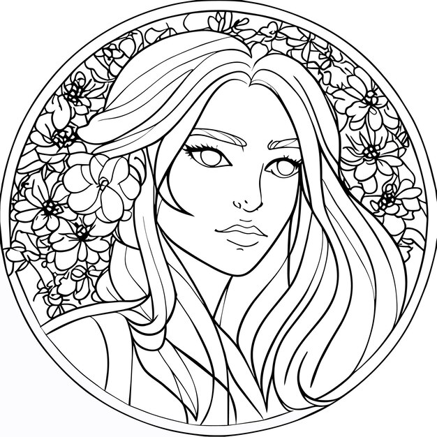 Coloring pages for flowers women