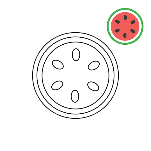 Vector coloring pages fruit illustrations