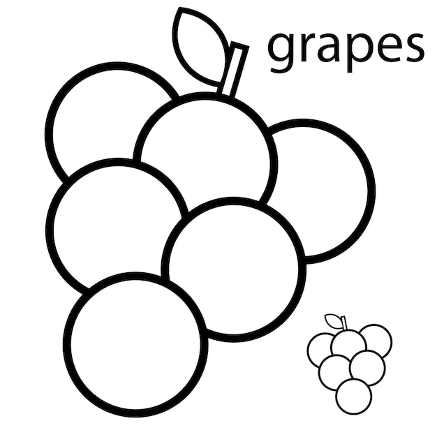 Vector coloring pages grapes