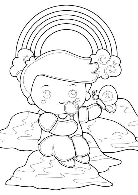 Coloring Pages for Kids A4 page Garden Play Theme