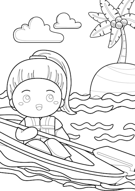 Coloring Pages for Kids A4 page Sailing Nautical Theme