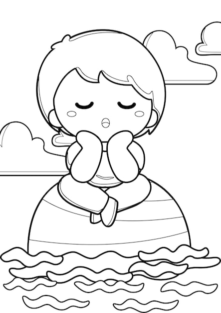 Coloring Pages for Kids A4 page Sailing Nautical Theme