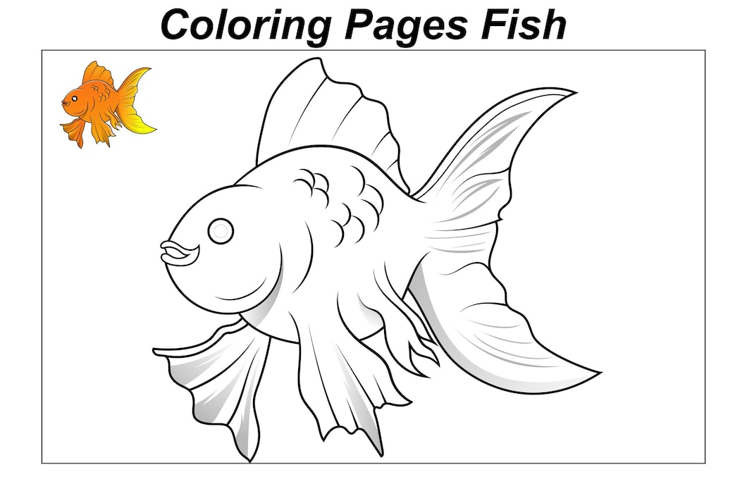 Premium Vector | Coloring pages marine fish underwater illustration in
