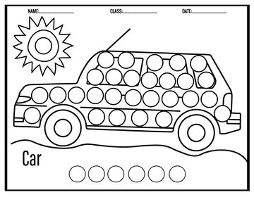 Premium Vector | Coloring pages transportation vehicle dot markers ...