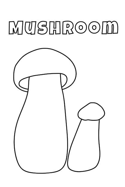 Coloring with thick lines for the little ones mushroom coloring page