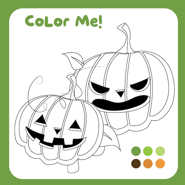 Coloring worksheet for children. Coloring Halloween worksheet page. A fun activity for kids.