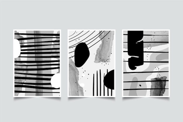 Colorless abstract watercolor cover collection