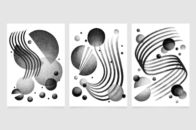 Colorless abstract watercolor cover collection