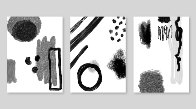 Colorless abstract watercolor cover collection