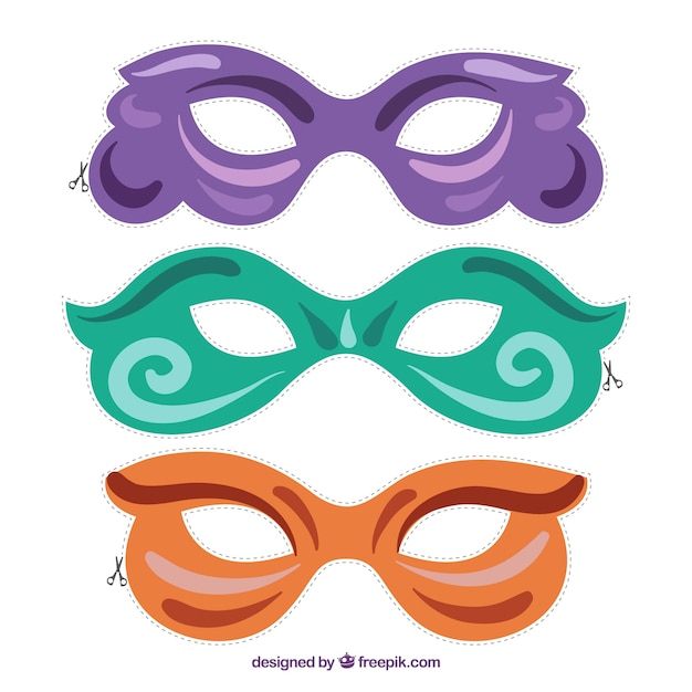 Vector colors cut out eye masks