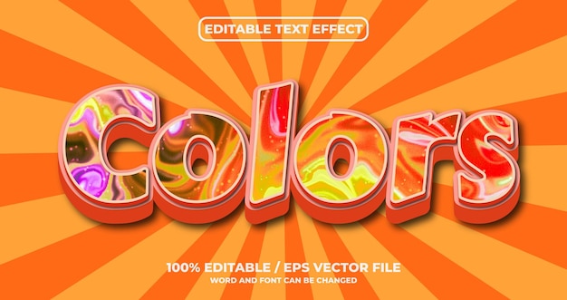 Colors editable text effect