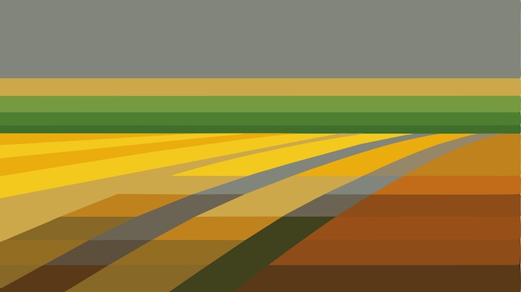 Vector the colors of the field have faded with shades of grey brown and dusty yellow replacing the vibrant