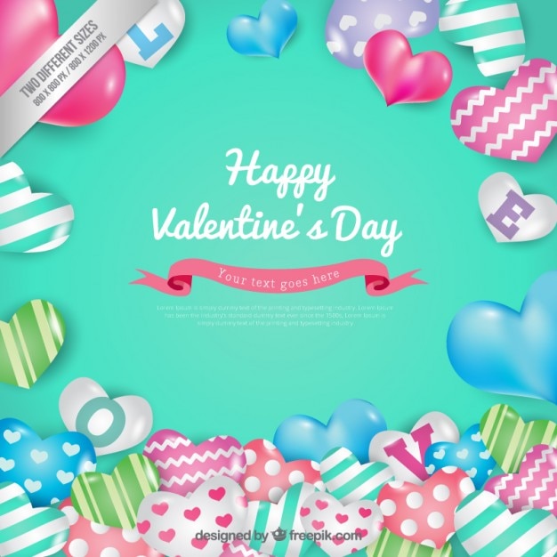 Colors hearts valentine background