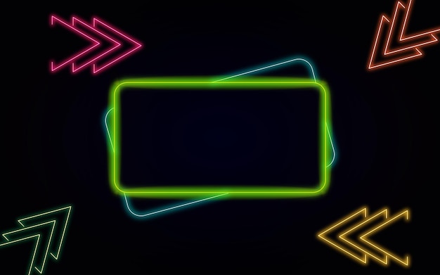 Colors neon frame in stacking style design