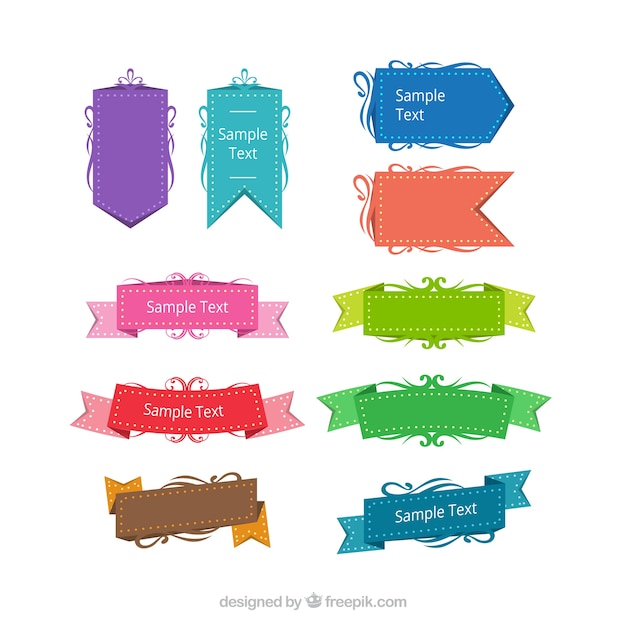 Vector colors pretty ribbon collection