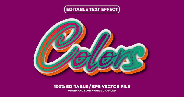 Vector colors text effect style