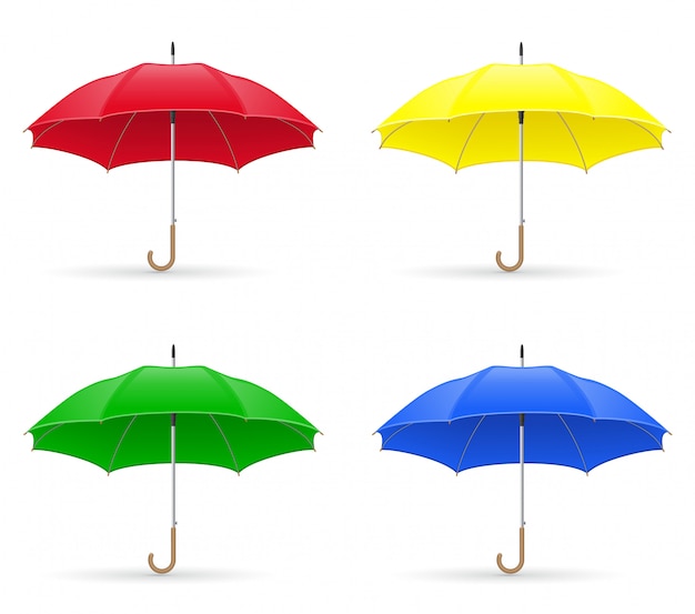 Colors umbrellas vector illustration