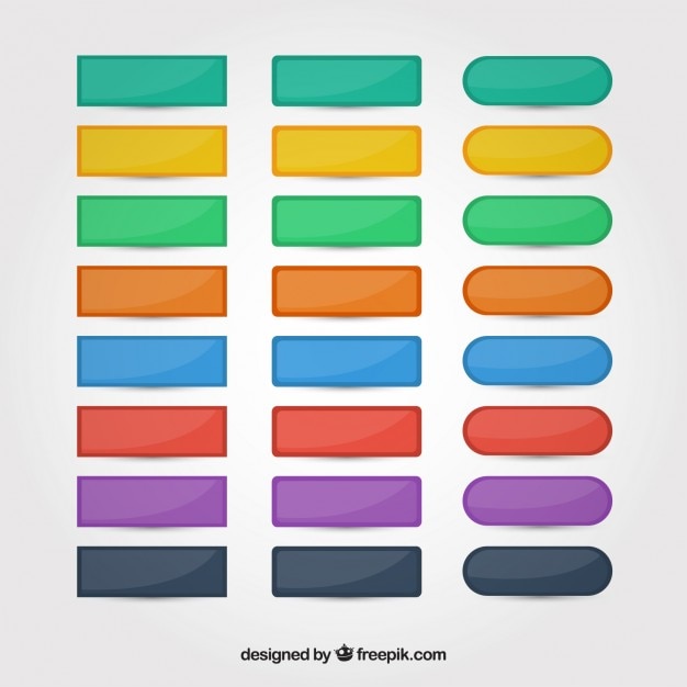 Vector colors web buttons set