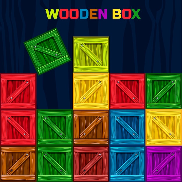 Colori scatola di legno, elemento di gioco