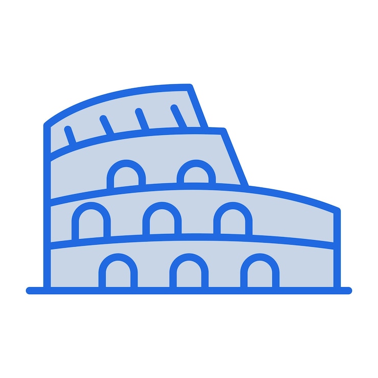 Vector colosseum blue tone illustration