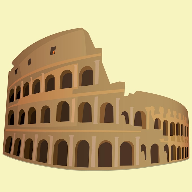 Vector colosseum rome italy vector illustration