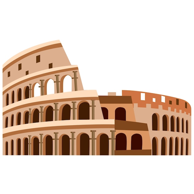 Vettore colosseo roma italia