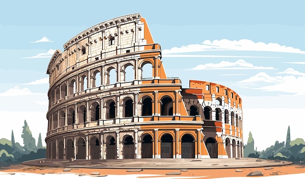 Vector colosseum vector isolated on white