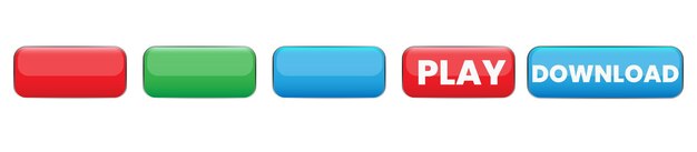 Colour button red green blue rectangle button download play